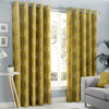 Mustard Eyelet Curtain Pairs Yellow Ochre Ring Top Lined Ready Made Curtains