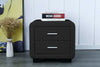 Faux Leather Designer Black Bedside Table Cabinet Night Stand