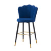 1/2x Velvet Bar Stools Kitchen High Chair Petal Back Breakfast Stools Pub