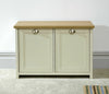Cream Oak Shoe Storage Cabinet 2 Door Cupboard Two Tone Hallway Unit Lancaster