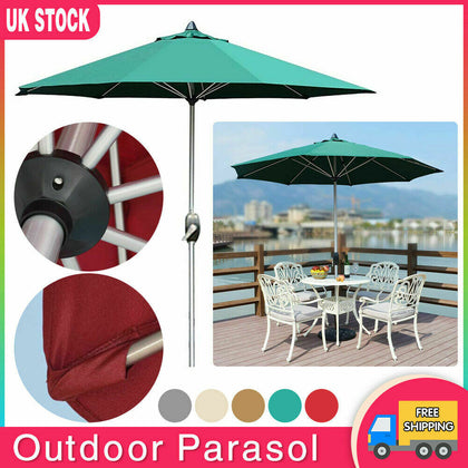 Adjustable 2.7M Garden Parasol Sun Shade Outdoor Patio Steel Round Umbrella New