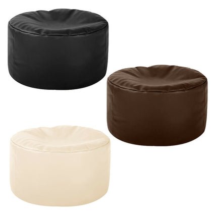 Faux Leather Bean Bag Footstool, Beanbag Pouffe Seat Foot Stool