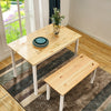 Solid Wood Dining Table and Chairs 2 Bench Set Dining Room Home Furniture New