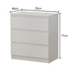 3 Drawers Cabinet Chest of Drawers Side End Table Wood White Living Room