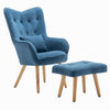 Occasional Armchair Wing Back Accent Chair and Footstool Living Bedroom Lounge