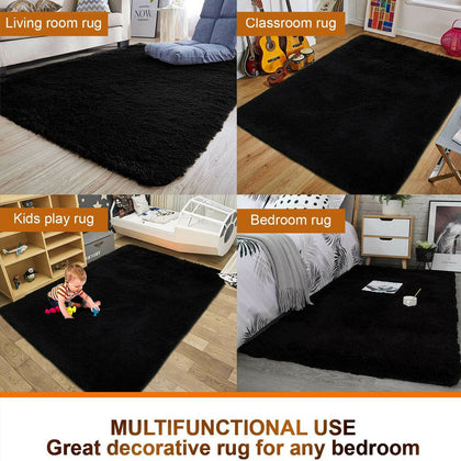 Fluffy Rugs Anti Slip Shaggy Rug Carpet Mat Living Room Floor Bedroom Area Rugs
