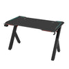 Extra Wide Black Carbon Effect Gaming Computer Desk Table with Holder Hook X Leg