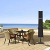 Mondeer 2.7M/3M Garden Parasol Tilt Sun Shade Umbrella 32 LED Light Hand Crank