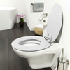 White Tongue And Groove Toilet Seat Wood Wooden Strong Chrome Plated Hinges New