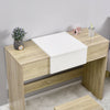 Log Color Dressing Table Makeup Desk w/Flip-up Drawer Mirror & Stool Vanity Set