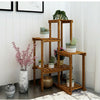 Garden Multi Tier Pine Wood Plant Stand Flower Potted Shelf In & Outdoor Holder