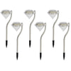 Pack Of 6 Solar Powered LED Stainless Steel Diamond Effect Garden Stake Lights