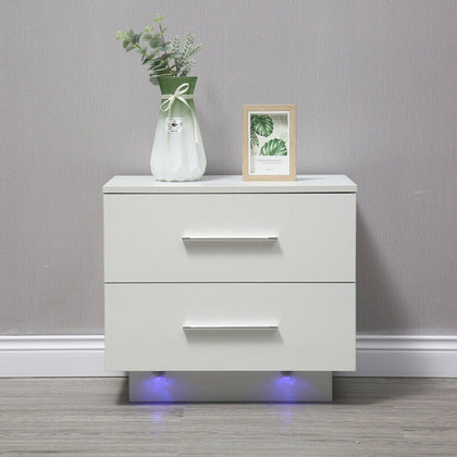 Bedside Table 2 Drawer Chest Nightstand Storage Furniture Bedroom Living Room