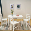 Compact Solid Wood Dining Table and 4 Chairs Set Home Kitchen Furniture 4 Colour