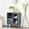 Modern Bedside Table Storage Cabinet with 2 Drawers, Adjustable Shelf, Grey