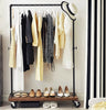 Industrial Style Wardrobe Clothes Rail Shoe Rack Storage Wheels Closet Garment