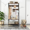 Industrial Wooden Clothes Rail Portable Scarf Cap Umbrella Hanging Garment Stand