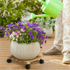 2 Pack Vintage Style Wooden Plant Pot Caddy Garden Planter Trolley Stand 30cm