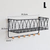 Wall Mounted Shelf Wire Rack Storage Unit With Hooks Basket Hanging Hanger