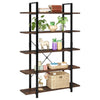 5 Tier Industrial Furniture Retro Ladder Shelf Metal Storage Book Rack Bookshelf
