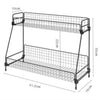 2 Tier Iron Rack Wire Basket Storage Container Desktop Shelf Kitchen Bathroom uk