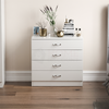 Riano 4 Drawer Chest White Wood Dresser Bedroom Storage Furniture Unit