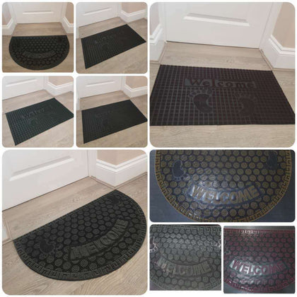 Heavy Duty Rubber Door Mat Welcome Mat Outdoor Front Doormat Halfmoon Shape