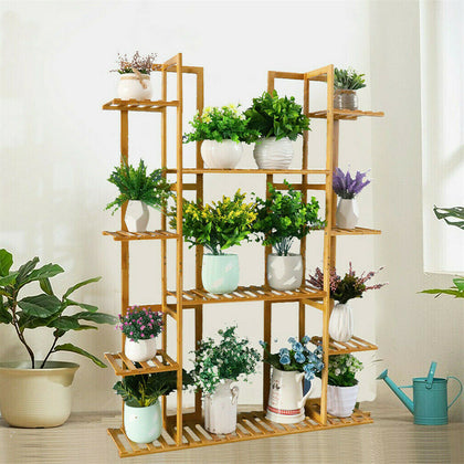 Balanced Multi Tier Plants Shelves Screen Style Plant Stand Flower Pots Rack UK