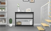 2 Tiers X-Shape Console Table with Shelf Side Table Entryway/Hallway Table Black