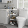 Mondeer 4-Tier Storage Trolley Storage Shelf with Wheels Kitchen Bathroom White