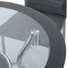 Glass Dining Table and 4 Chairs Modern Round Furniture Metal Seater Grey Set 5pc