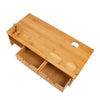 Bamboo PC Monitor Stand Laptop Computer Screen Desk Riser Rack w/Storage Drawers