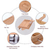 Bamboo Bedside Shelf Clip On Attachable Tray Table with Built in Cup Holders