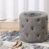 Round Bedroom Footstool Dressing Table Chairs Stools Vanity Velvet Pouffe Button
