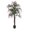 Large Potted Pink Wisteria Artificial Flowers Fake Plants Tree Home Garden Decor