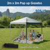 2mx2m Heavy Duty Pop-up Gazebo Waterproof Adjustable Folding Canopy Instant Tent