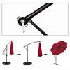 Mondeer 3M Garden Banana Parasol Cantilever Parasol Crank Handle with Solar LED