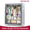 Wardrobe Large Canvas Fabric w/Hanging Rail Shelving Cloth Storage Cupboard DIY