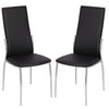 X Chrome Glass Dining Table+2/4 Slope Chairs Faux Leather Metal Legs Living Room