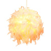 White Feather Shade Droplight Lamp Hanging Ball Bedroom LED Ceiling Light 30CM