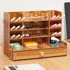 Wooden Pen Pencil Storage Holder Organizer Office Desk Tidy Case & Large