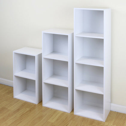 9 Cube White Modular Square Wooden Storage Unit 4 Tier Shelf Display/Bookcase