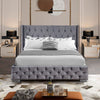 Ottoman Bed Small Double King Size Storage Gas Lift Up Velvet Bed Frame Bedroom