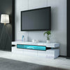 Modern TV Unit Cabinet TV Stand Sideboard - White High Gloss Front LED Lights