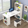 Computer Desk Home Office Wooden Working Desk Study Table with Bookshelf