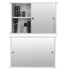Bathroom Mirrored Cabinet Wall Mounted Cupboard MDF Storage with Shelves Home