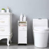 White Bathroom Cabinet Toilet Paper Holder Storage Shelf Cupboard