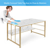 Computer Desk Laptop PC Study Table Desk with Bookhelf Workstation Marble Effect