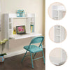 Floating Wall Mounted Desk Home Office Computer Table w/Storage Shelves New