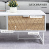 Stylish Rectangular Coffee Table Living Room Table w/ Storage Drawer Compartment